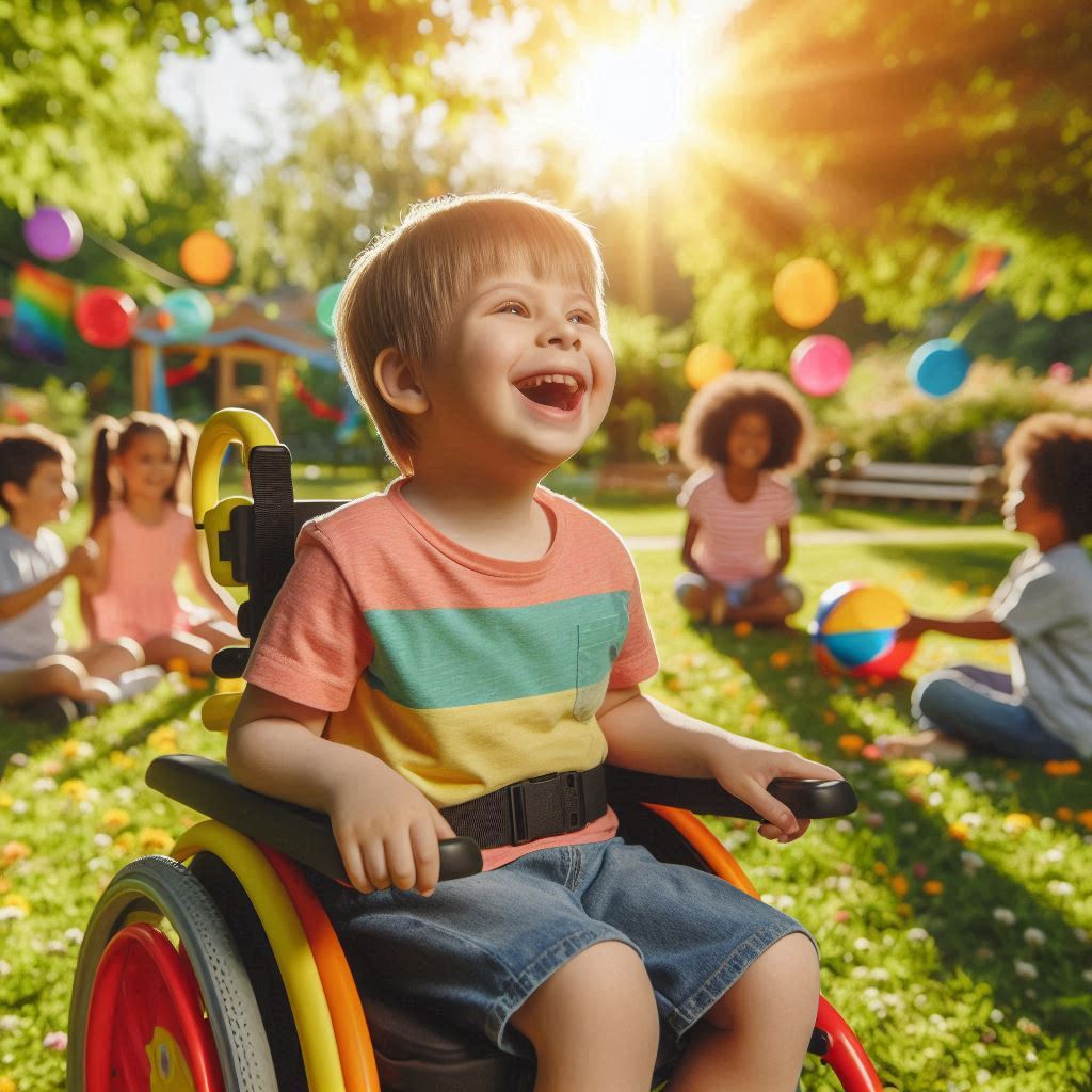 a child with special needs and the equipment they use