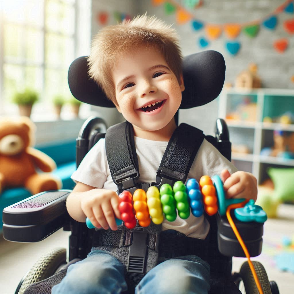 playing with a sensory toy